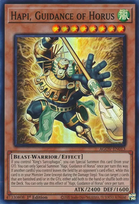 Hapi, Guidance of Horus AGOV-EN013 Yu-Gi-Oh card from Age of Overlord
