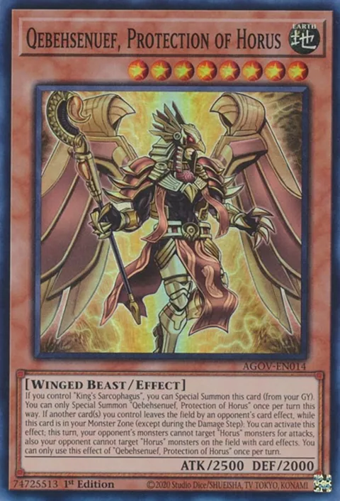 Qebehsenuef, Protection of Horus AGOV-EN014 Yu-Gi-Oh card from Age of Overlord