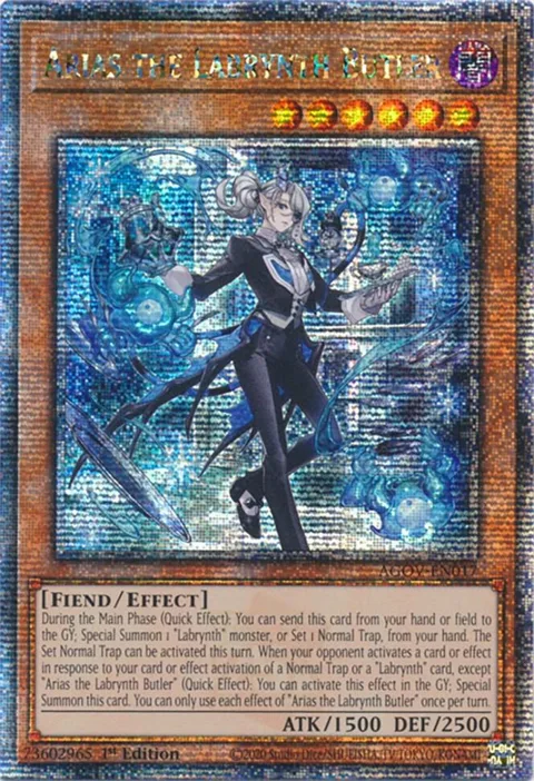 Arias the Labrynth Butler Quarter Century Secret Rare AGOV-EN017 Yu-Gi-Oh card from Age of Overlord