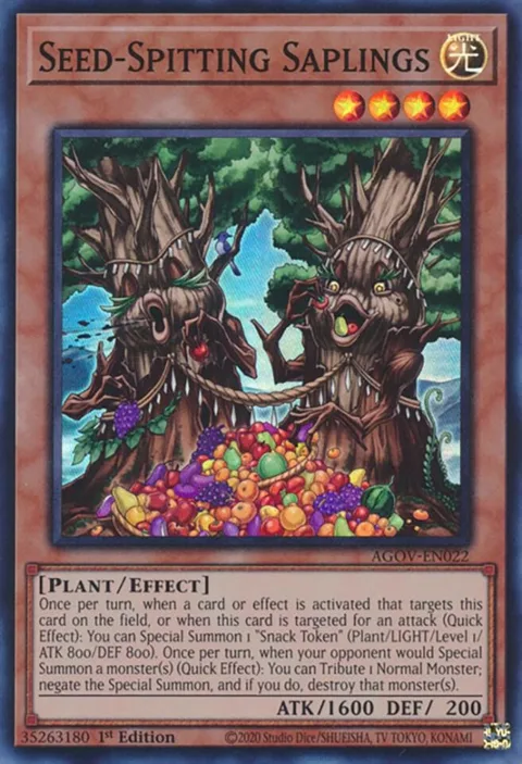 Seed-Spitting Saplings AGOV-EN022 Yu-Gi-Oh card from Age of Overlord