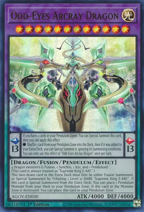 Odd-Eyes Arcray Dragon AGOV-EN030 Yu-Gi-Oh card from Age of Overlord