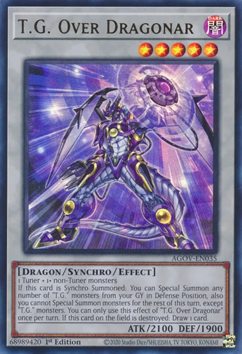 T.G. Over Dragonar AGOV-EN035 Yu-Gi-Oh card from Age of Overlord