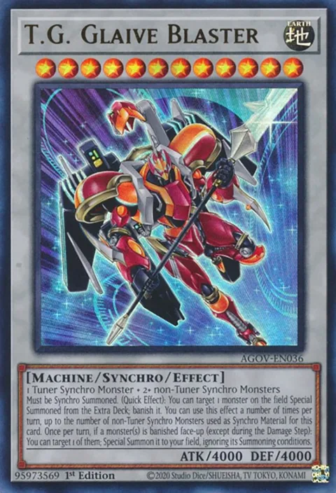 T.G. Glaive Blaster AGOV-EN036 Yu-Gi-Oh card from Age of Overlord