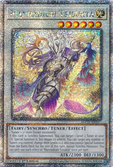 Mannadium Trisukta Quarter Century Secret Rare AGOV-EN037 Yu-Gi-Oh card from Age of Overlord