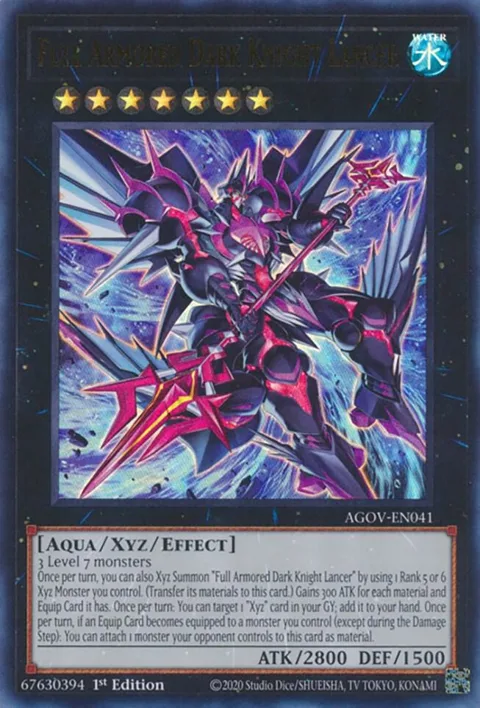 Full Armored Dark Knight Lancer AGOV-EN041 Yu-Gi-Oh card from Age of Overlord