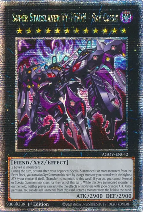 Super Starslayer TY-PHON - Sky Crisis Quarter Century Secret Rare AGOV-EN042 Yu-Gi-Oh card from Age of Overlord