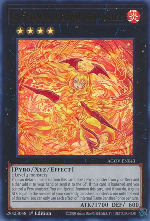 Infernal Flame Banshee AGOV-EN043 Yu-Gi-Oh card from Age of Overlord