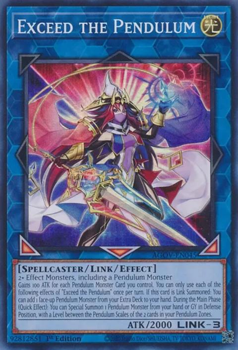 Exceed the Pendulum AGOV-EN045 Yu-Gi-Oh card from Age of Overlord
