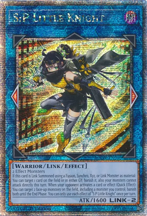 S:P Little Knight Quarter Century Secret Rare AGOV-EN046 Yu-Gi-Oh card from Age of Overlord