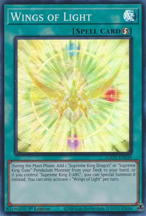 Wings of Light AGOV-EN048 Yu-Gi-Oh card from Age of Overlord