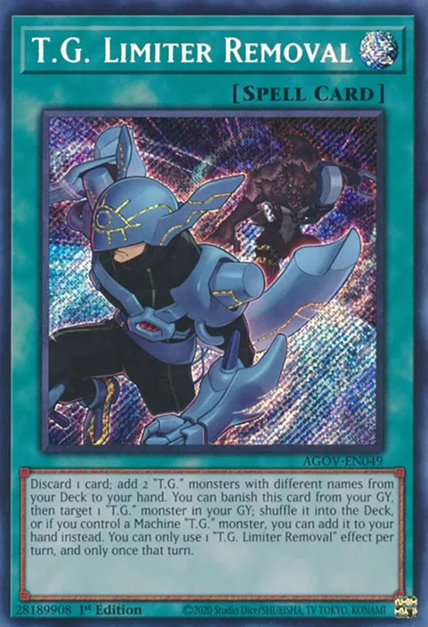 T.G. Limiter Removal AGOV-EN049 Yu-Gi-Oh card from Age of Overlord