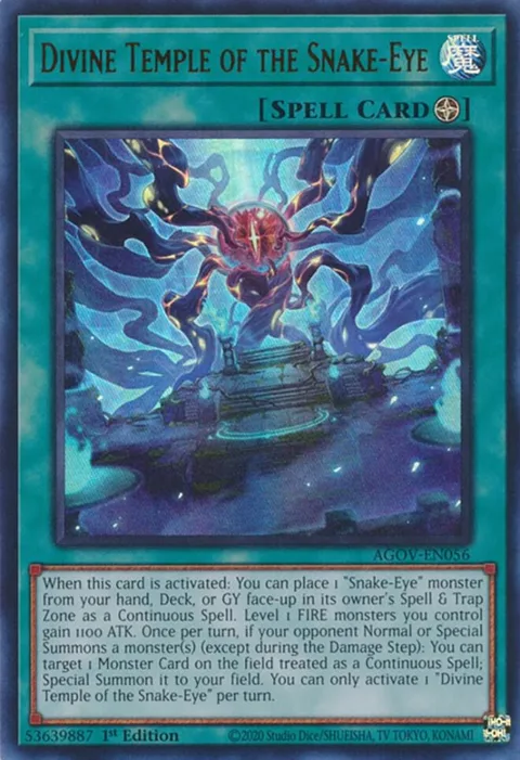 Divine Temple of the Snake-Eye AGOV-EN056 Yu-Gi-Oh card from Age of Overlord