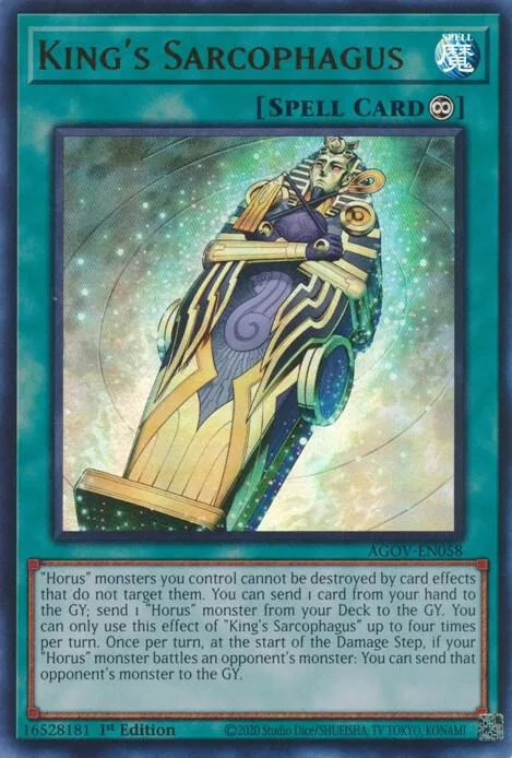 King's Sarcophagus AGOV-EN058 Yu-Gi-Oh card from Age of Overlord