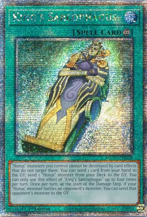 King's Sarcophagus Quarter Century Secret Rare AGOV-EN058 Yu-Gi-Oh card from Age of Overlord