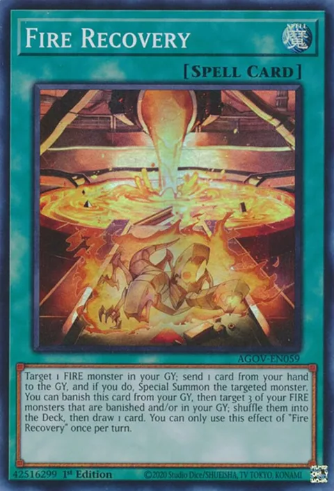 Fire Recovery AGOV-EN059 Yu-Gi-Oh card from Age of Overlord