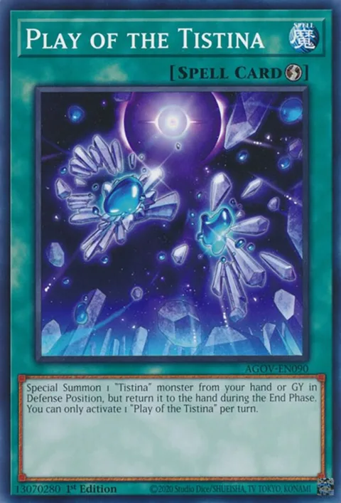 Play of the Tistina AGOV-EN090 Yu-Gi-Oh card from Age of Overlord