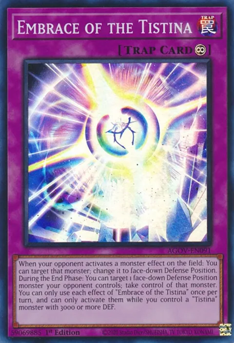 Embrace of the Tistina AGOV-EN091 Yu-Gi-Oh card from Age of Overlord
