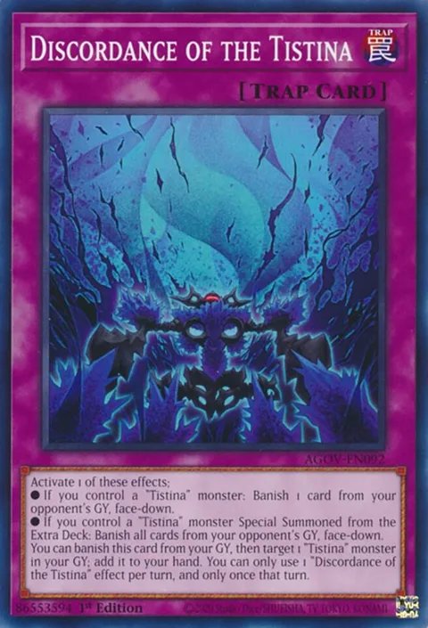 Discordance of the Tistina AGOV-EN092 Yu-Gi-Oh card from Age of Overlord