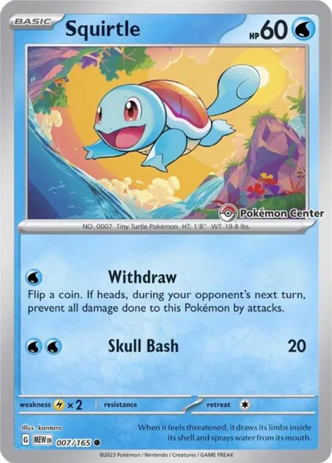 Squirtle - 007/165 Pokemon Center Exclusive #007/165 Reverse Holofoil Pokémon card from Miscellaneous Cards & Products