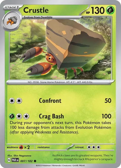 Crustle #007/182 Reverse Holofoil Pokémon card from Paradox Rift
