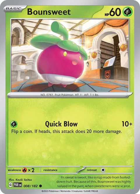 Bounsweet #008/182 Pokémon card from Paradox Rift