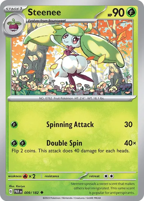 Steenee #009/182 Pokémon card from Paradox Rift