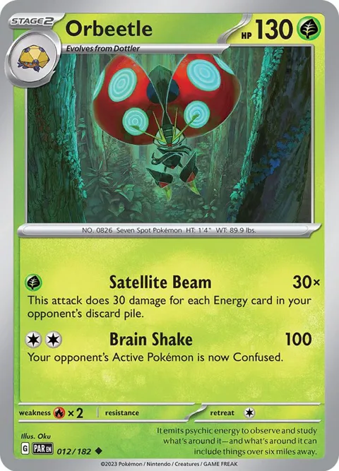 Orbeetle #012/182 Pokémon card from Paradox Rift