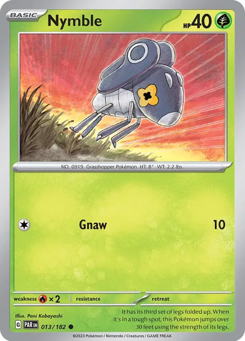 Nymble #013/182 Pokémon card from Paradox Rift