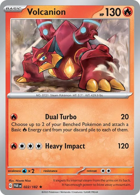 Volcanion #022/182 Holofoil Pokémon card from Paradox Rift