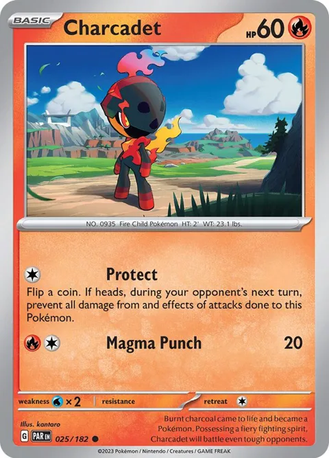 Charcadet #025/182 Reverse Holofoil Pokémon card from Paradox Rift