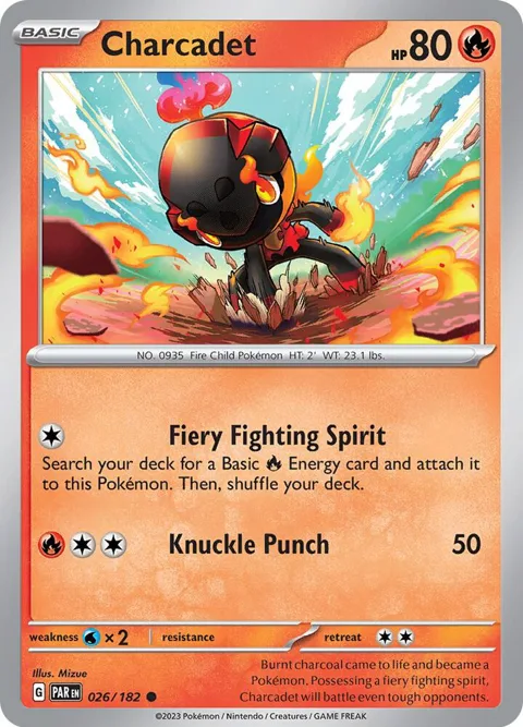 Charcadet #026/182 Reverse Holofoil Pokémon card from Paradox Rift