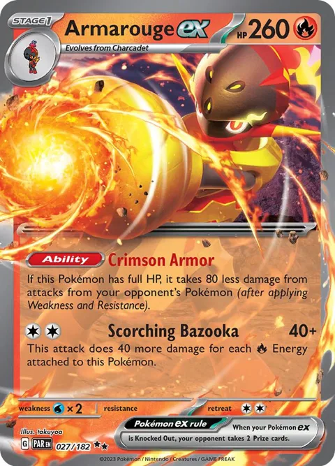 Armarouge ex #027/182 Holofoil Pokémon card from Paradox Rift