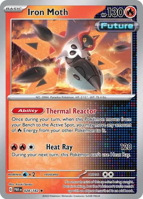 Iron Moth #028/182 Reverse Holofoil Pokémon card from Paradox Rift