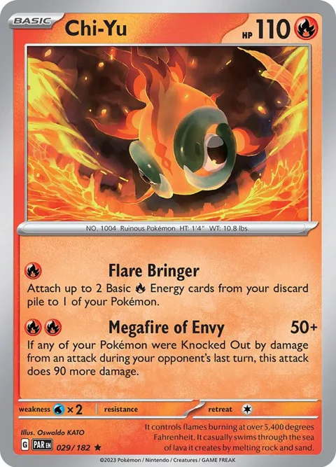 Chi-Yu #029/182 Reverse Holofoil Pokémon card from Paradox Rift