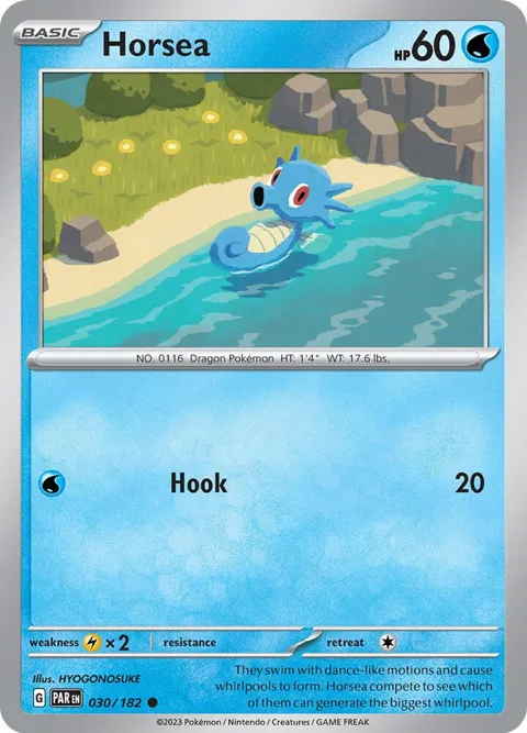 Horsea #030/182 Reverse Holofoil Pokémon card from Paradox Rift