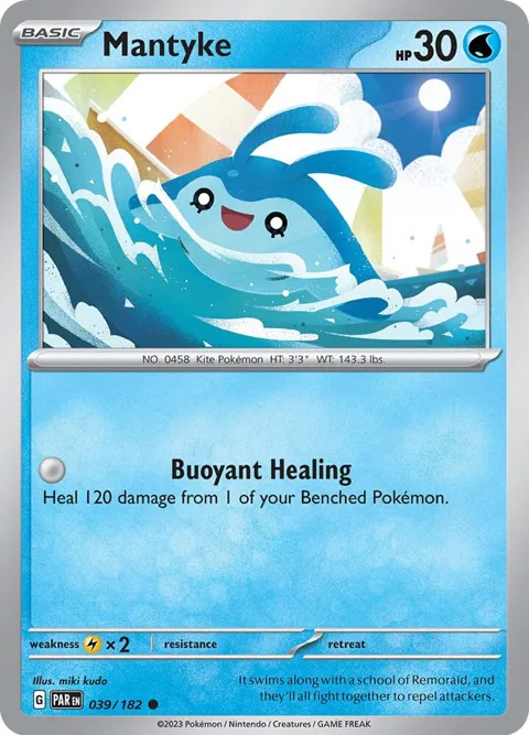 Mantyke #039/182 Reverse Holofoil Pokémon card from Paradox Rift