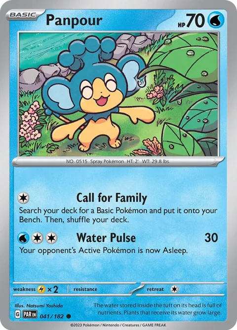 Panpour #041/182 Reverse Holofoil Pokémon card from Paradox Rift