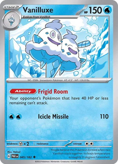 Vanilluxe #045/182 Reverse Holofoil Pokémon card from Paradox Rift