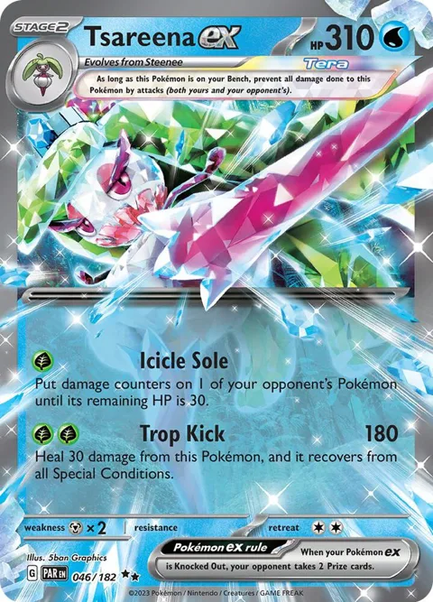Tsareena ex #046/182 Holofoil Pokémon card from Paradox Rift