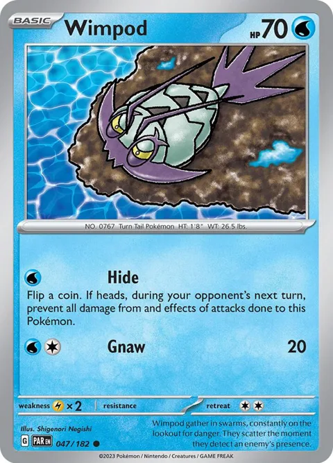Wimpod #047/182 Reverse Holofoil Pokémon card from Paradox Rift