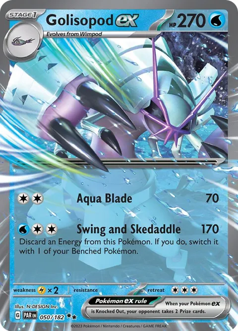 Golisopod ex #050/182 Holofoil Pokémon card from Paradox Rift