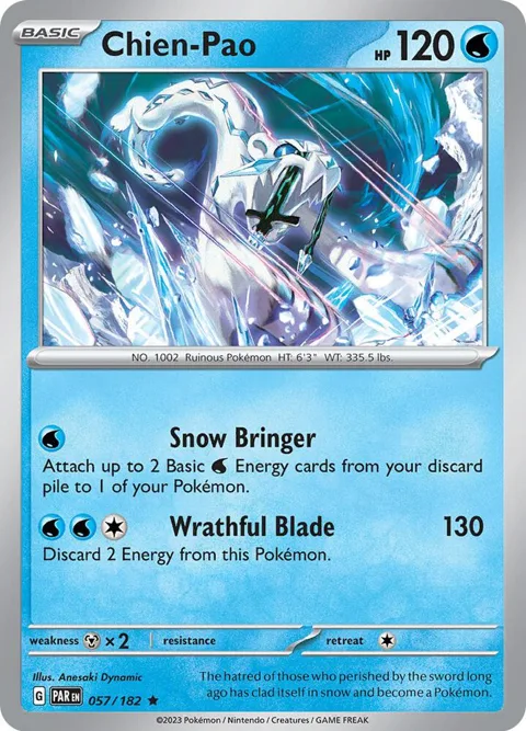 Chien-Pao #057/182 Holofoil Pokémon card from Paradox Rift