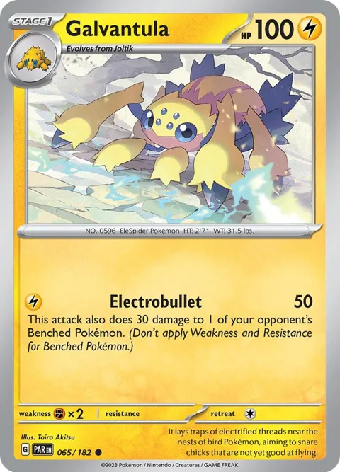 Galvantula #065/182 Reverse Holofoil Pokémon card from Paradox Rift