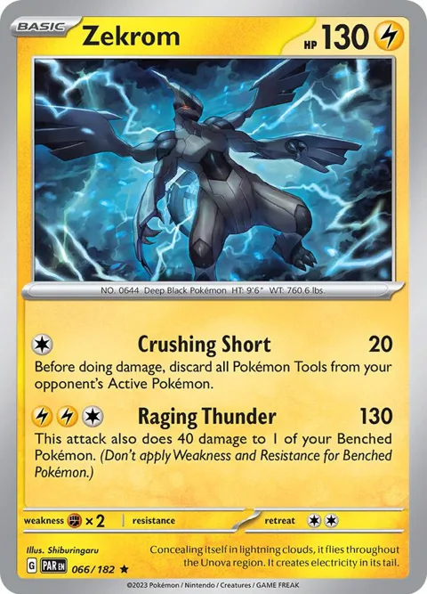 Zekrom #066/182 Reverse Holofoil Pokémon card from Paradox Rift