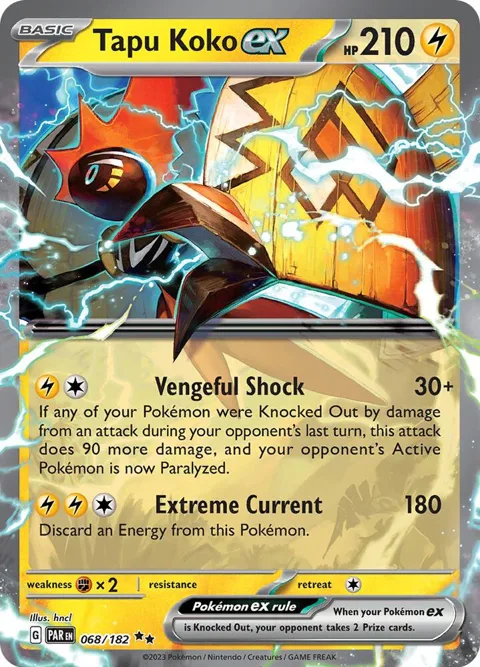 Tapu Koko ex #068/182 Holofoil Pokémon card from Paradox Rift