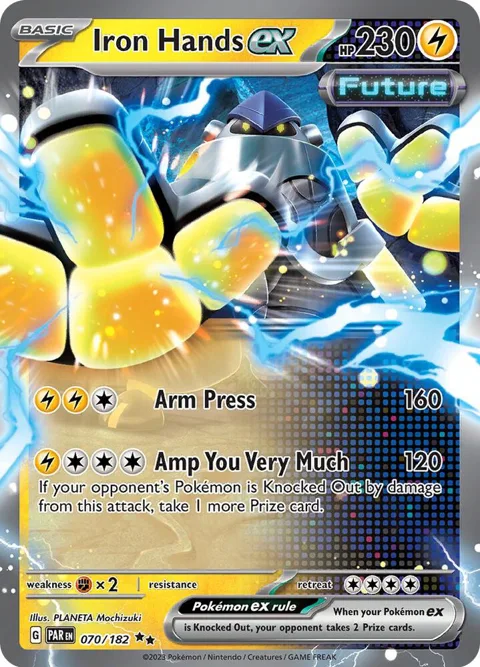 Iron Hands ex #070/182 Holofoil Pokémon card from Paradox Rift