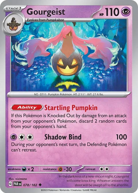 Gourgeist #078/182 Reverse Holofoil Pokémon card from Paradox Rift