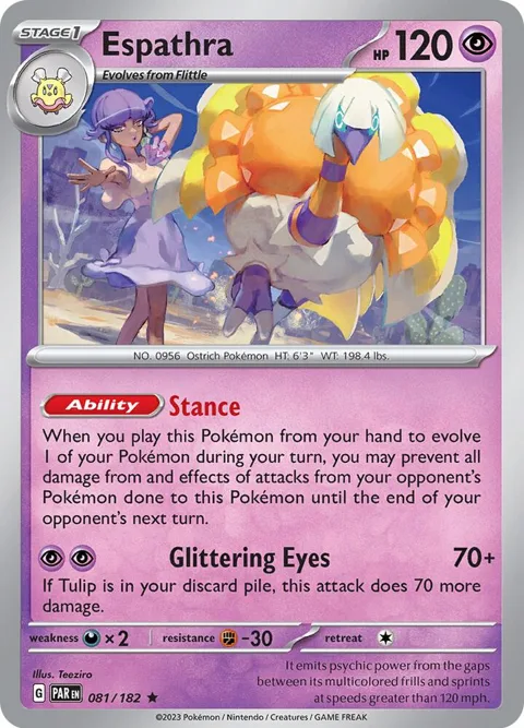 Espathra #081/182 Reverse Holofoil Pokémon card from Paradox Rift