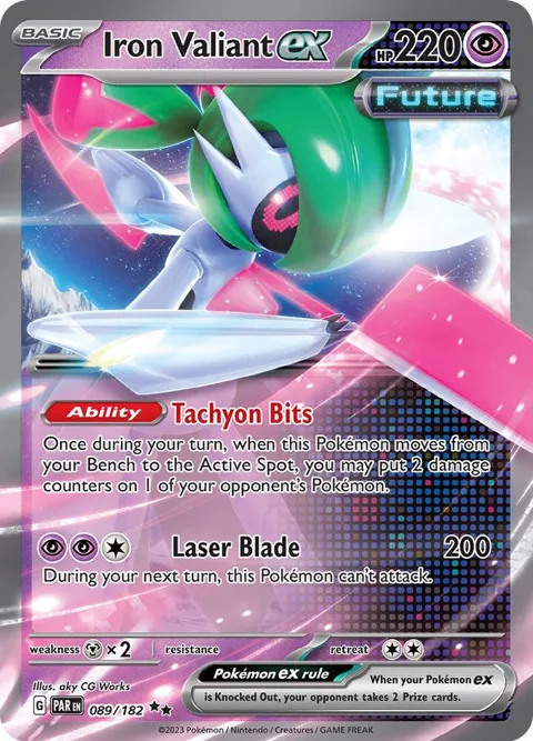 Iron Valiant ex #089/182 Holofoil Pokémon card from Paradox Rift