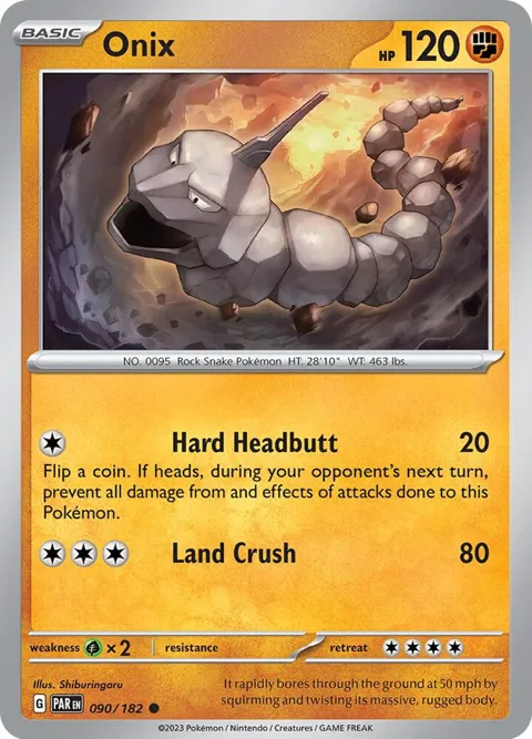 Onix #090/182 Pokémon card from Paradox Rift